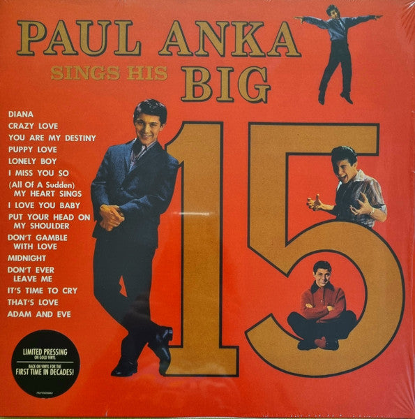 PAUL ANKA SINGS HIS BIG 15 (GOLD VINYL)